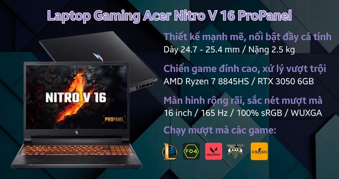 Laptop Gaming Acer Nitro V 16 ProPanel ANV16-41-R7EN