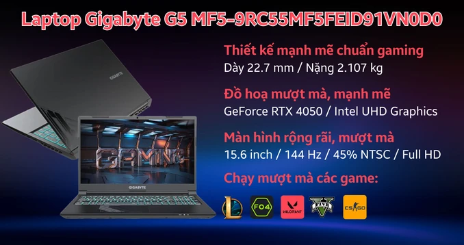 Laptop Gigabyte G5 MF5-9RC55MF5FEID91VN0D0