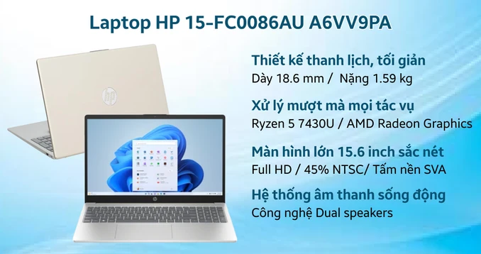 Laptop HP 15-FC0086AU A6VV9PA