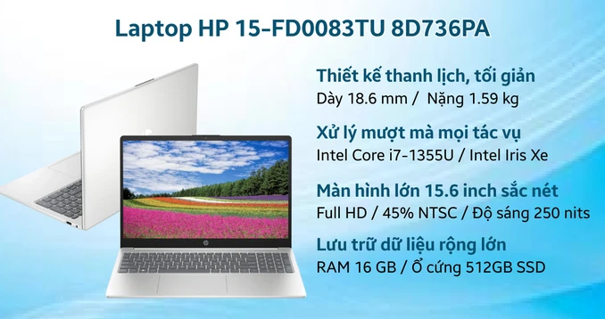Laptop HP 15-FD0083TU 8D736PA