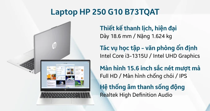 Laptop HP 250 G10 B73TQAT - 1