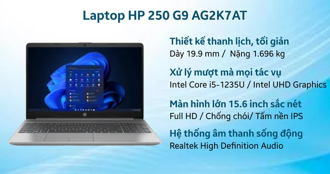 Laptop HP 250 G9 AG2K7AT