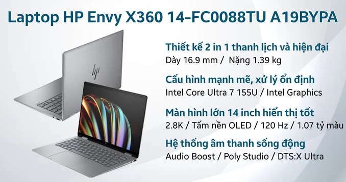 Laptop HP Envy X360 2IN1 14-FC0088TU A19BYPA