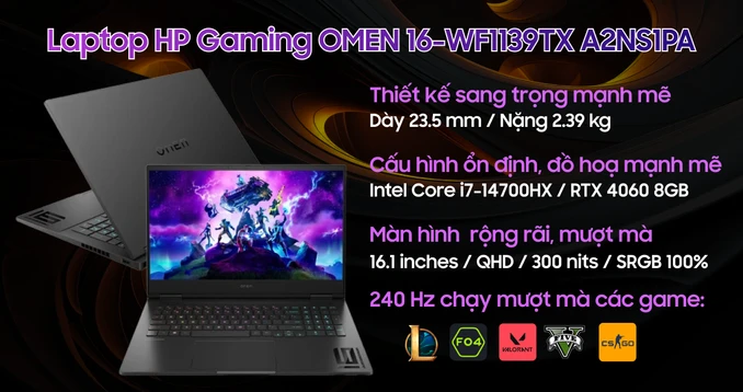 Laptop HP Gaming OMEN 16-WF1139TX A2NS1PA