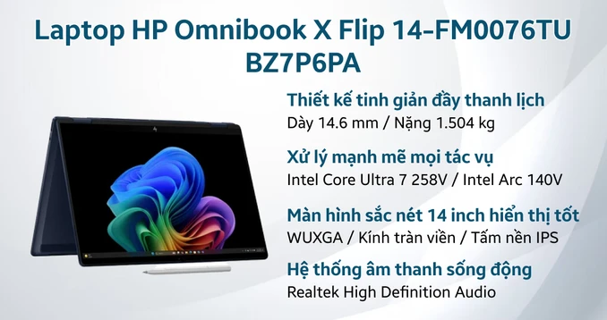 Laptop HP Omnibook X Flip 14-FM0076TU BZ7P6PA