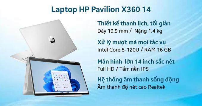 Laptop HP Pavilion X360 14-EK2017TU 9Z2V5PA