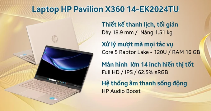 Laptop HP Pavilion X360 14-EK2024TU 9Z2V6PA