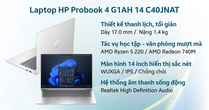 Laptop HP Probook 4 G1AH 14 C40JNAT