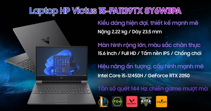 Laptop HP Gaming Victus 15-FA1139TX 8Y6W3PA