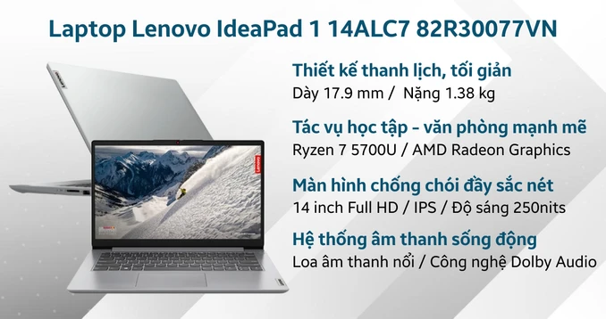 Laptop Lenovo IdeaPad 1 14ALC7 82R30077VN | Giá rẻ, trả góp 0%