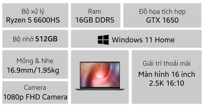 Laptop Lenovo Ideapad 5 Pro 16ARH7