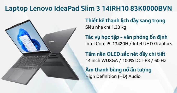 Laptop Lenovo IdeaPad Slim 3 OLED 14IRH10 83K0000BVN