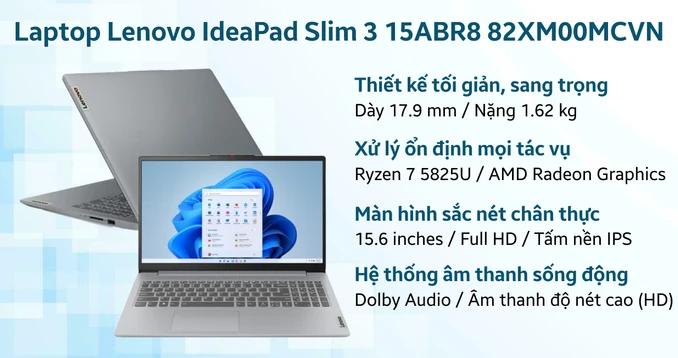 Laptop Lenovo IdeaPad Slim 3 15ABR8 82XM00MCVN