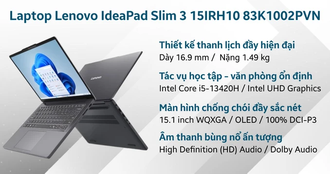 Laptop Lenovo IdeaPad Slim 3 15IRH10 83K1002PVN