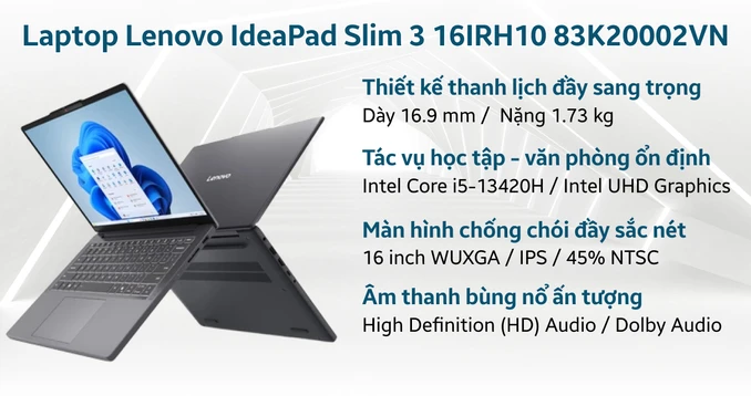 Laptop Lenovo IdeaPad Slim 3 16IRH10 83K20002VN