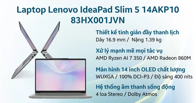 Laptop Lenovo IdeaPad Slim 5 OLED 14AKP10 83HX001JVN