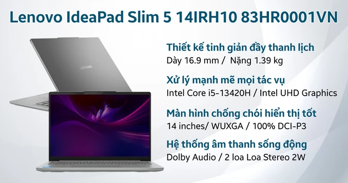 Laptop Lenovo IdeaPad Slim 5 OLED 14IRH10 83HR0001VN