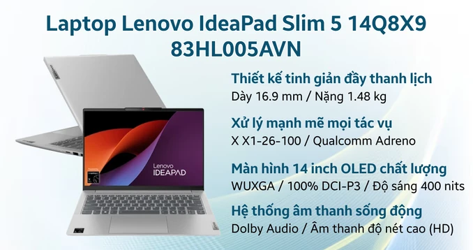 Laptop Lenovo IdeaPad Slim 5 14Q8X9 83HL005AVN