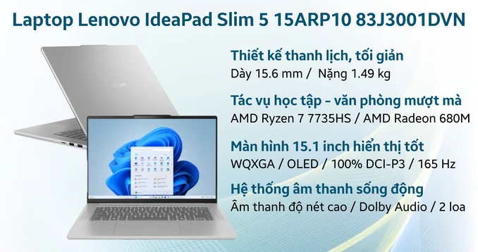 Laptop Lenovo IdeaPad Slim 5 15ARP10 83J3001DVN