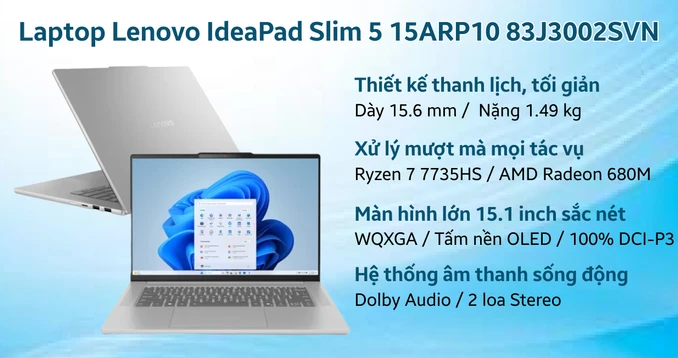 Laptop Lenovo IdeaPad Slim 5 OLED 15ARP10 83J3002SVN