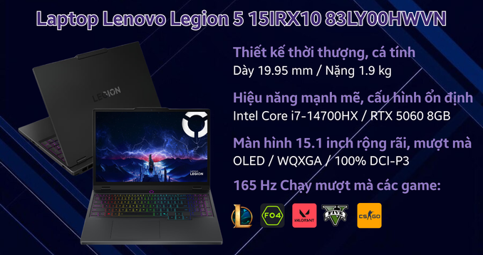 Laptop Lenovo Legion 5 15IRX10 83LY00HWVN