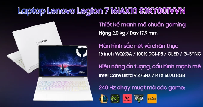 Laptop Lenovo Legion 7 16IAX10 83KY001VVN
