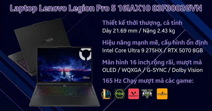 Laptop Lenovo Legion Pro 5 16IAX10 83F3002GVN