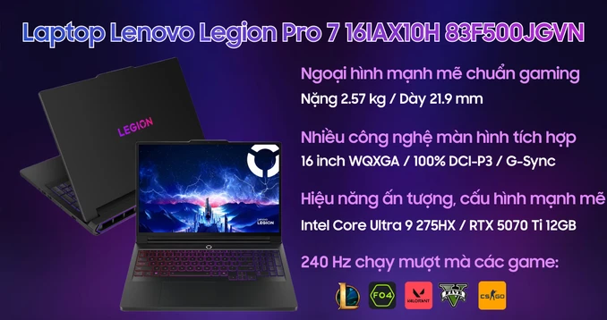 Laptop Lenovo Legion Pro 7 16IAX10H 83F500JGVN - 1