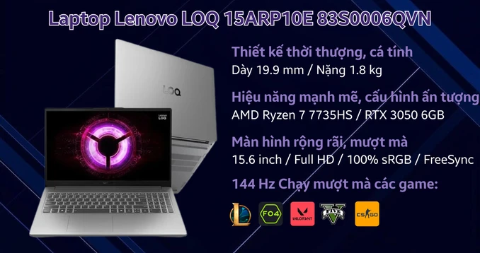 Laptop Lenovo LOQ 15ARP10E 83S0006QVN