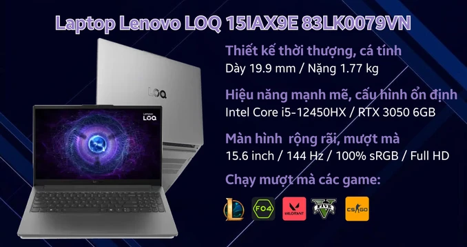 Laptop Lenovo LOQ 15IAX9E 83LK0079VN