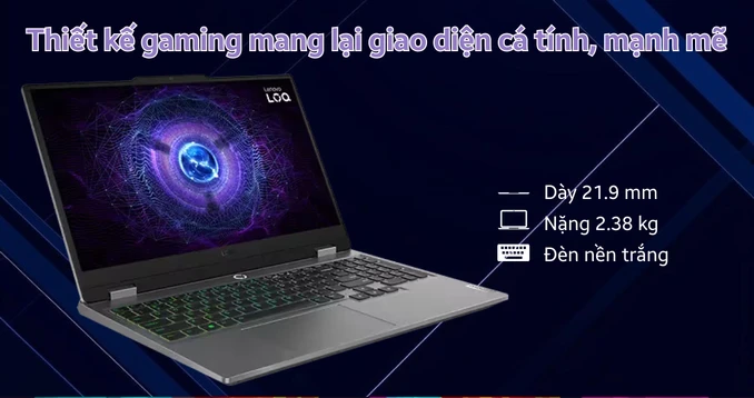 LAPTOP LENOVO LOQ 15IRX9 I5 13450H/24GB/SSD 512GB/VGA 3050 6G/LCD 15.6INCH 144HZ (SIÊU LƯỚT) - BH 9/2027 Laptop Lenovo LOQ 15IRX9 83DV012LVN - Đã Kích Hoạt - 2