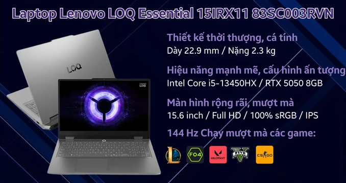Laptop Lenovo LOQ Essential 15IRX11 83SC003RVN