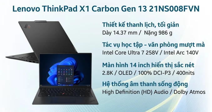 Laptop Lenovo ThinkPad X1 Carbon Gen 13 Aura Edition 21NS008FVN