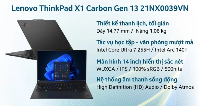 Laptop Lenovo ThinkPad X1 Carbon Gen 13 Aura Edition 21NX0039VN