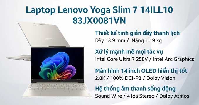Laptop Lenovo Yoga Slim 7 14ILL10 83JX0081VN