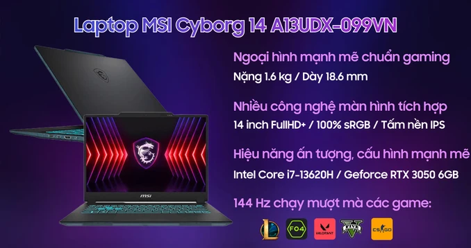 Laptop MSI Cyborg 14 A13UDX-099VN
