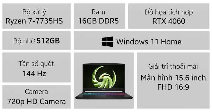 Laptop MSI Gaming Bravo 15 C7VFK-275VN