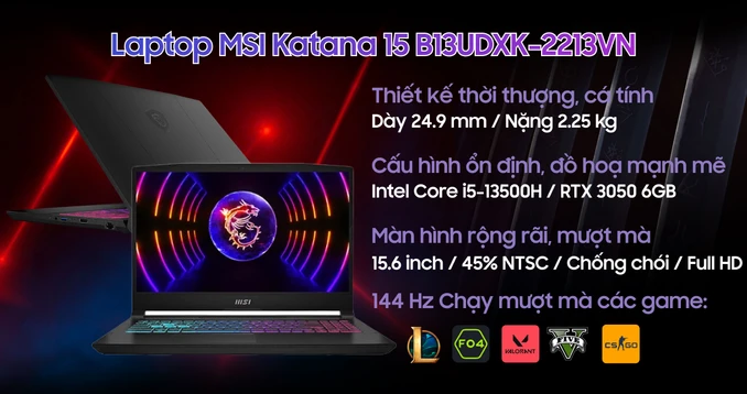 Laptop MSI Katana 15 B13UDXK-2213VN