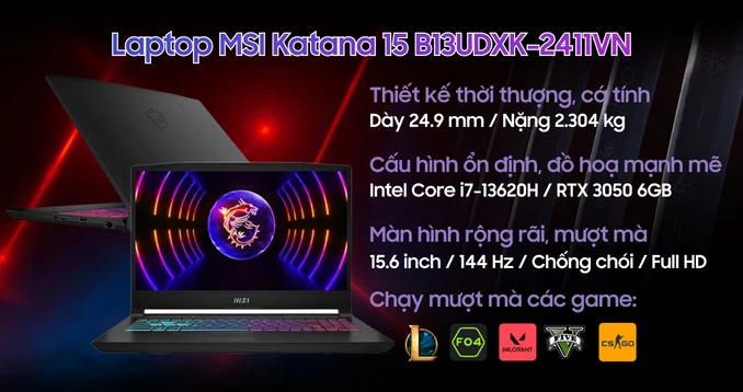 Laptop MSI Katana 15 B13UDXK-2411VN