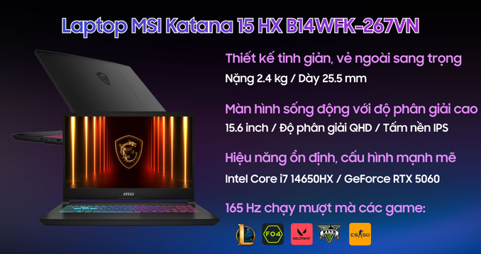 Laptop MSI Katana 15 HX B14WFK-267VN