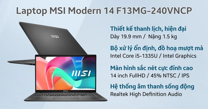 Laptop MSI Modern 14 F13MG-240VNCP