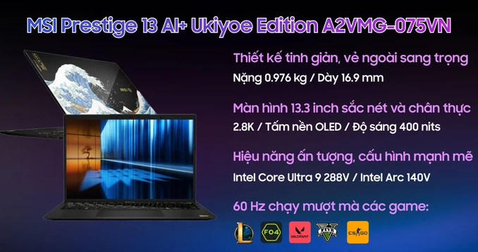Laptop MSI Prestige 13 AI+ Ukiyoe Edition A2VMG-075VN
