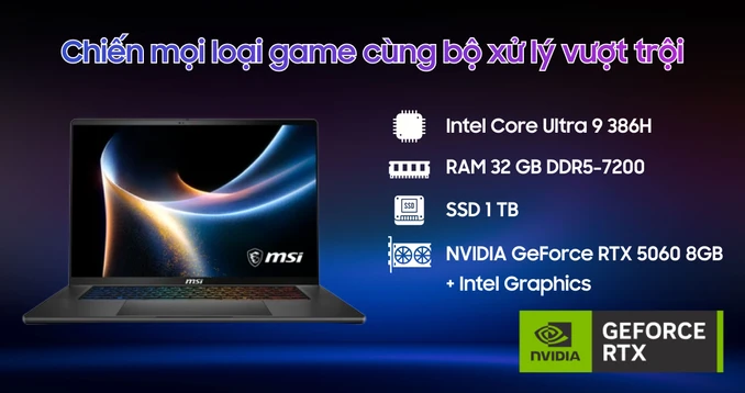 Laptop MSI Stealth 16 AI+ B3WF-007VN - 2