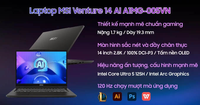 Laptop MSI Venture 14 AI A1MG-005VN