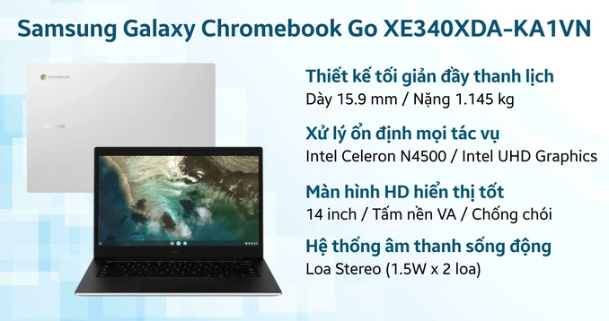 Laptop Samsung Galaxy Chromebook Go XE340XDA-KA1VN