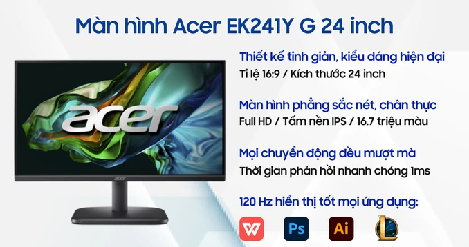 Màn hình Acer EK241Y G 24 inch