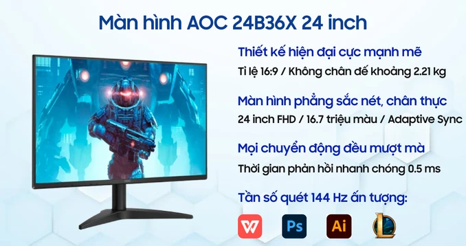 Màn hình AOC 24B36X 24 inch