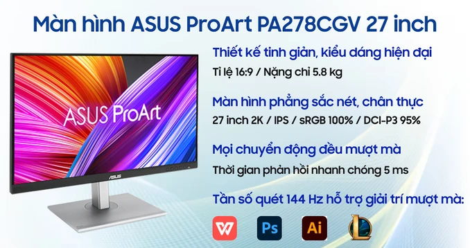 Màn hình ASUS ProArt PA278CGV 27 inch