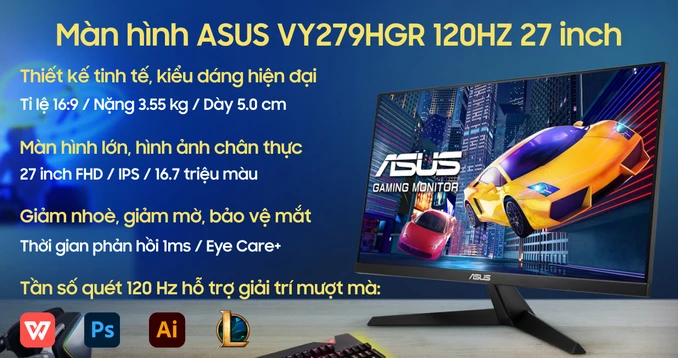Màn hình ASUS VY279HGR 120HZ 27 inch