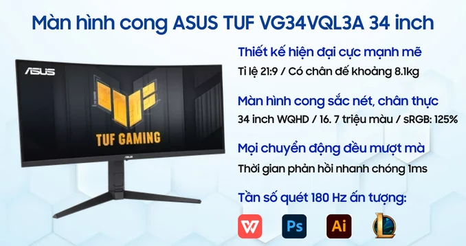 Màn hình cong Gaming ASUS TUF VG34VQL3A 34 inch - 1